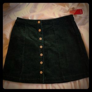 Emerald Courduroy Skirt- Forever 21